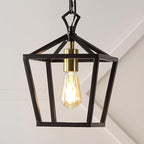 JONATHAN Y JYL7618C Pagoda 8" 1-Light Vintage Farmhouse Iron Chain Pagoda LED Pendant Minimalist, Rustic, Industrial, Classic, Living Room, Dining Room, Bedroom, Foyer, Oil Rubbed Bronze/Brass Gold