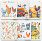 SWEDEdishcloths - Cellulose Sponge Dish Towels - Mixed Set of 6 (One of Each Design) Chickens Swedish Dish Cloths