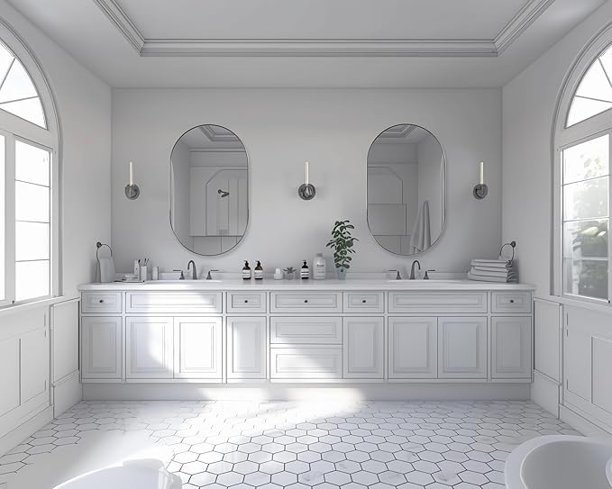 ANDY STAR Rustproof Chrome Oval Mirror for Bathroom, 24x40 Oval Vanity Mirror for Wall, Polished Nickel Mirror for Bathroom in SUS304 Metal Frame 1’’ Deep Wall Mounted Vertical/Horizontal
