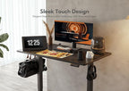 Claiks Electric Standing Desk, Adjustable Height Stand up Desk, 48x24 Inches Sit Stand Home Office Desk with Splice Board, Black Frame/Black Top