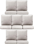 7-Piece Outdoor Patio Cushion Set - Fade & Water Resistant with Removable Olefin Cover, 22x24x4 Inch Memory Foam Cushions for Wicker Sectional Sof - Beige/Regular