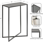 Kate and Laurel Jaspur Modern Narrow End Table, 16 x 8 x 24, Tinted Glass and Gray Metal, Decorative Contemporary Glass and Metal Side Table for Use as Bedroom Nightstand or Living Room Accent