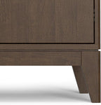 SIMPLIHOME Harper Buffet - 38 inch Wide Solid Hardwood 2-Door Sideboard Buffet in Walnut Brown, Mid-Century Modern Cabinet for Dining Room or Kitchen with Adjustable Shelves and Tapered Legs