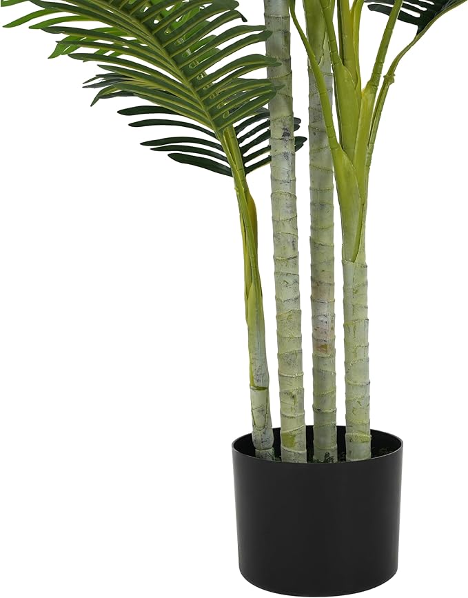 Christopher Knight Home Alene Set of 2 78.5''H Artificial Tree Indoor, Artificial Palm Tree with Nursery Pot, Tropical Style Faux Tree with Black Plastic Pot, Artificial Plant for Home Decor, Green