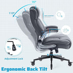 Large High Back Office Chair with Flip Arms- Executive Desk Chair with Locking Wheels, Adjustable Lumbar Support, Ergonomic Breathable Fabric Computer Chair Prevents Cats Scratching
