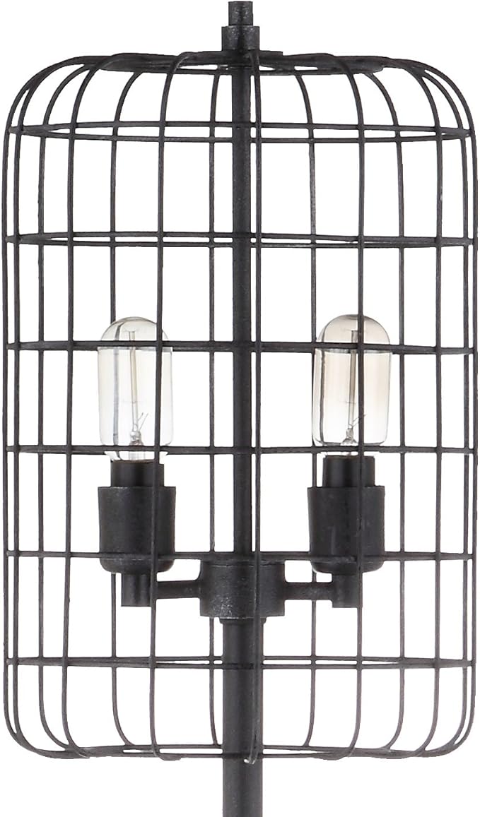 JONATHAN Y JYL4030A Odette 65" Industrial Metal Floor Lamp Industrial,Rustic,Transitional for Bedrooms, Living Room, Office, Reading, Black/Silver