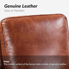 HULALA HOME Genuine Leather Recliner Chair Set of 2, Push Back Recliner Armchair with Thick Seat and Backrest(Saddle)