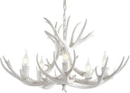 JONATHAN Y JYL6300B Eldora 30" Adjustable Resin Antler 5-Light LED Chandelier, Glam, Rustic,Cottage,Transitional, Dimmable Dining Room, Living Room, Kitchen, Foyer, Bedroom, White