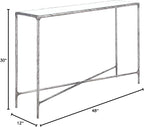 SAFAVIEH Couture Home Collection Jessa Silver Metal/Tempered Glass Top Entryway Living Room Rectangle Console Table (Fully Assembled)