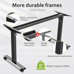 farexon Large Electric Standing Desk 63x24 Inch, Dual-Beam Frame Height Adjustable Computer Desk with Lockable Wheels & Mouse Pad, Multifunctional Sit Stand Desk for Home Office – Black