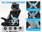 Ergonomic Office Chair - X-Shaped Computer Desk Chair Comfy, Gaming Chair, Office Chair with Lumbar Support, Mesh Office Chairs with Headrests, Desk Chair for Long Hours (Black Silver)