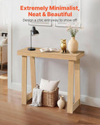 VEVOR 36 in Console Table, Modern Desk Behind The Couch, Wooden Rectangle Entrance Desk, Narrow Long Sofa Table Accent Stand, Ideal for Hallway, Bedroom, Living Room, Foyer, Easy Assembly, Natural
