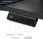 EUREKA ERGONOMIC Aero 55 Inch W Shaped Electric Standing Desk, Height Adjustable Computer Gaming Desk with LED Monitor Shelf, Mouse Pad, Headphone Hook, Cup Holder, Carbon Black