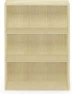 Furinno PASIR Book Shelf, 3-Tier Bookshelf, Storage Shelves Bookcase, 9.7 x 23.7 x 31.5, for Living Room, Bedroom, Home Office, Steam Beech