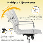 Chair, Desk Computer Chair ，with Armrests ，Ergonomic Office Chair for Home and Office, 17.32 x 22.83 x 35.43 inches, Multiple Colors (White)