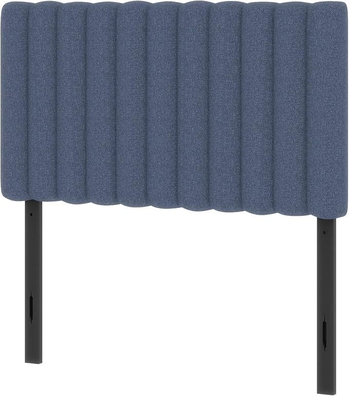 Upholstered Headboard for Twin Size, Adjustable Height Channel Tufted Headboard for Bedroom, Modern Style, Navy Blue