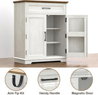 Kitchen Storage Cabinet with Drawer, Buffet Cabinet with Storable Door, Modern Floor Sideboard, White Freestanding for Living Room, Entryway
