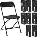 80 Pack Plastic Black Folding Chairs, Portable Stackable Commercial Party Folding Chairs with Steel Frame 350lbs for Home Office Outdoor Indoor Office Wedding Party Event