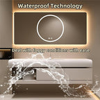 52IN Bathroom Vanity with Sink - Bathroom Cabinet Set has 2 Drawers & Overflow Hole Wall Mounted | LED Practical Defogging Mirror, Open Compartments, Seamless Rock Slab Basin (Khaki)