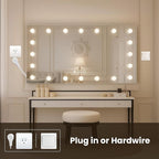 WTTY LED Bathroom Mirror with Lights 72"x32" Hollywood Wall-Mounted Mirror with 3 Color Temperatures, Stepless Dimmable Bulbs, Anti-Fog & Shatter-Proof
