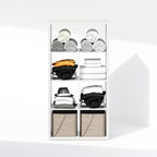 Furinno Cubic Closet Organizers and Storage, 8-Cube Closet Organizer, Open Shelf Closet Storage, Extra Thick Frame for Wardrobe, Bedroom, Living Room, White