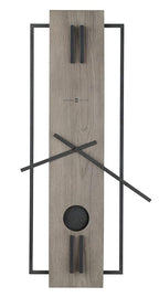 Howard Miller Harwood III Wall Clock, Gray Finish Analog Display Battery-Powered Quartz Movement, Black Pendulum Bob Battery Powered Wall Mount Best for Home Decor, Office & Dinning Room