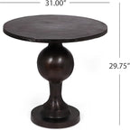 Christopher Knight Home Vintage Aluminum Round Dining Table with Pedestal Base, Table for Dining Set, Suitable for Small Living Areas,Furniture for Kitchen, Dining Room, Party, Raw Bronze