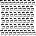 50 Pack Black Plastic Folding Chairs, Portable Party Chairs, Stackable Commercial Seats with Steel Frame for Home Office Wedding Party Indoor Outdoor Events Chairs, 350lbs Capacity