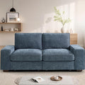 TEKAMON 73" Modular Sofa Couch with Seat Storage, Comfy 2-Seater Chenille Fabric Loveseat Sofa for Living Room, Office, Apartment W/Deep Seat, Wide Armrest,Pockets, USB Charging Removable Cover(Blue)