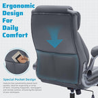 Large High Back Office Chair with Flip Arms- Executive Desk Chair with Locking Wheels, Adjustable Lumbar Support, Ergonomic Breathable Fabric Computer Chair Prevents Cats Scratching