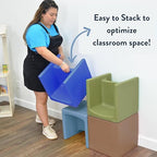 Children's Factory 3-in-1 Cube Chair for Kids, Flexible Seating Classroom Furniture, 1-Pack, Sky Blue