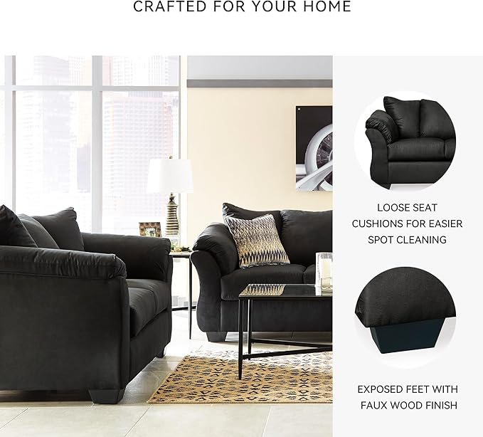 Signature Design by Ashley Darcy 1` Loveseat, Black
