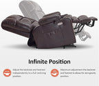 MCombo Dual Motor Power Lift Recliner Chair for Elderly, Lay Flat Lift Chair with Heat and Massage, Oversized Lift Recliner for Big and Tall, Faux Leather R7891 (Dark Brown, Oversized)