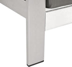 Christopher Knight Home Cape Coral Outdoor Aluminum Chat Set with Fire Table, Khaki / Light Grey