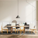 HomePop Modern Upholstered Farmhouse Dining Chairs - Cream White Textured Woven (Set of 2)