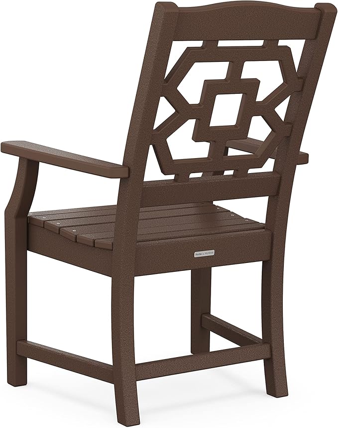 Martha Stewart by POLYWOOD® Chinoiserie Dining Arm Chair in Mahogany
