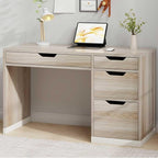 48 Inch Small Desk with Drawers, Computer Desk with Storage File Cabinet for Bedroom, Office Desk with Storage for Small Space, Walnut
