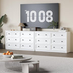 6 Drawer Double Dresser for Bedroom, 55.1" Wide Dressers & Chests of Drawers with Large Capacity Storage,White Dresser for Bedroom,Hallway,White