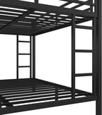 Bellemave Queen Over King Bunk Bed for Adults, Queen Over King Bunk Beds Frame with 2 Side Ladder and Full Length Guardrail, Easy Assemble Bunkbeds, Noise Reduced, Mattress Not Included, Black