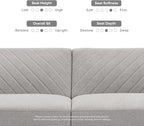 mopio 76.4" Futon Sofa Bed, Couch, Loveseat, Sleeper Sofa, Mid Century Modern Futon Couch, Sofa Cama, Couches for Living Room (Light Gray Fabric)
