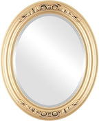 OVALCREST Oval Beveled Wall Mirror for Home Decor - Florence Style - Gold Spray - 40" x 28"