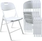 6 Pack Folding Chair, 700 lb Weight Capacity,Indoor/Outdoor Heavy Duty Foldable Chairs for Restaurants, Kitchens, Picnics, Races, Parties & Weddings. (6, White)