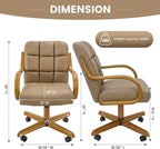 Chromcraft Douglas Set of 4 Classic Swivel Tilt Caster Chairs, Kitchen Chairs (Taupe-Chestnut)