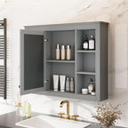 Bathroom Wall Cabinet with Mirror, 35'' x 27.5'' Medicine Cabinet with Mirror Door and Adjustable Shelves, Over Toilet Storage Cabinet, Wall-Mounted Bathroom Mirrors for Over Sink with Storage