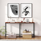 HollyHOME Narrow Console Table, 29.5" Slim Entryway Table, Sofa Stand, Hallway Shelf for Hallway, Bedroom, Living Room, Foyer, Canyon Walnut