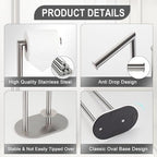 Brushed Nickel Freestanding Toilet Paper Holder with Reserve for Bathroom with Weighted Base, Modern Tissue Roll Holder Stand