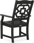 Martha Stewart by POLYWOOD® Chinoiserie Dining Arm Chair in Black