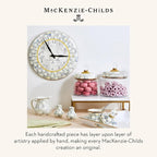 MACKENZIE-CHILDS Sterling Check Kitchen Canister, Decorative Gray-and-White Glass Storage Jar with Lid, Medium