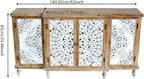 Accent Cabinet with 4 Doors, Hollow Carved Storage Sideboard, Wood Buffet Cabinet for Living Room, Dining Room, Entryway (4-Door 3 Compartment)