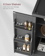 VASAGLE Pantry Cabinet, 71.7-Inch High Freestanding Tall Cupboard Storage Cabinet with a Drawer, 2 Cabinets, 4 Adjustable Shelves, 6 Door Shelves, for Living Room, Kitchen, Ink Black UBBC561B12